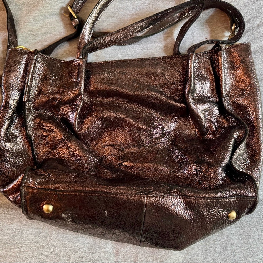 Miss Albright Brown Shoulder Bag with Glossy Leather Finish - Picture 2 of 7